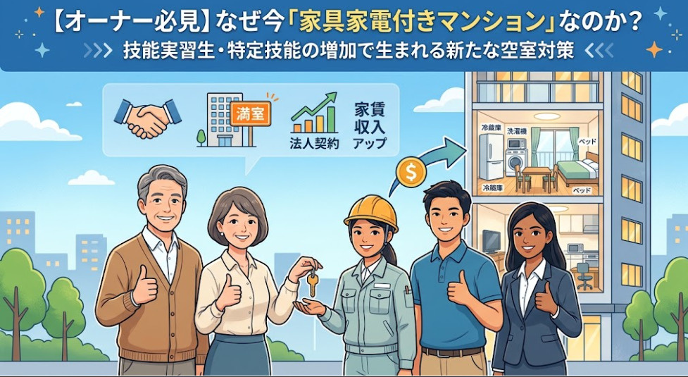 【オーナー必見】なぜ今「家具家電付きマンション」なのか？技能...の画像