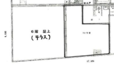 西梅田エリア！レトロビルのルーフトップバー！約５．７坪！の画像