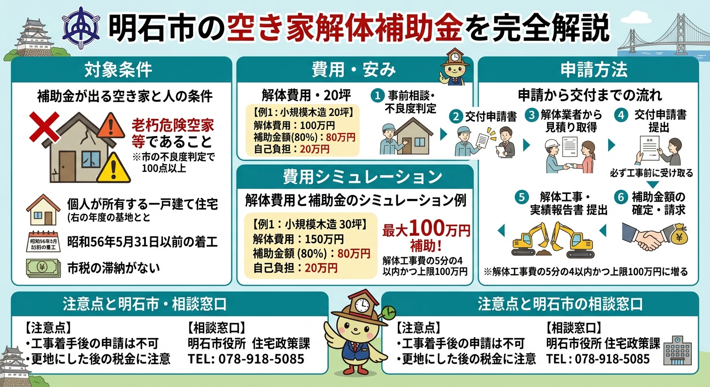 明石市の空き家解体補助金を完全解説｜対象条件・申請方法・費用...の画像