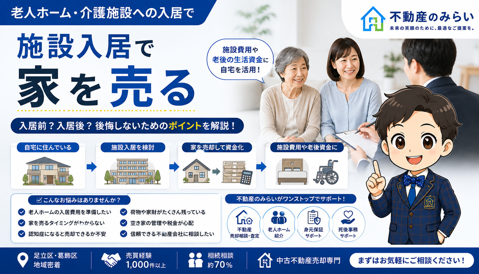 施設入居で家を売る｜老人ホーム入居前・入居後の自宅売却で後悔...の画像