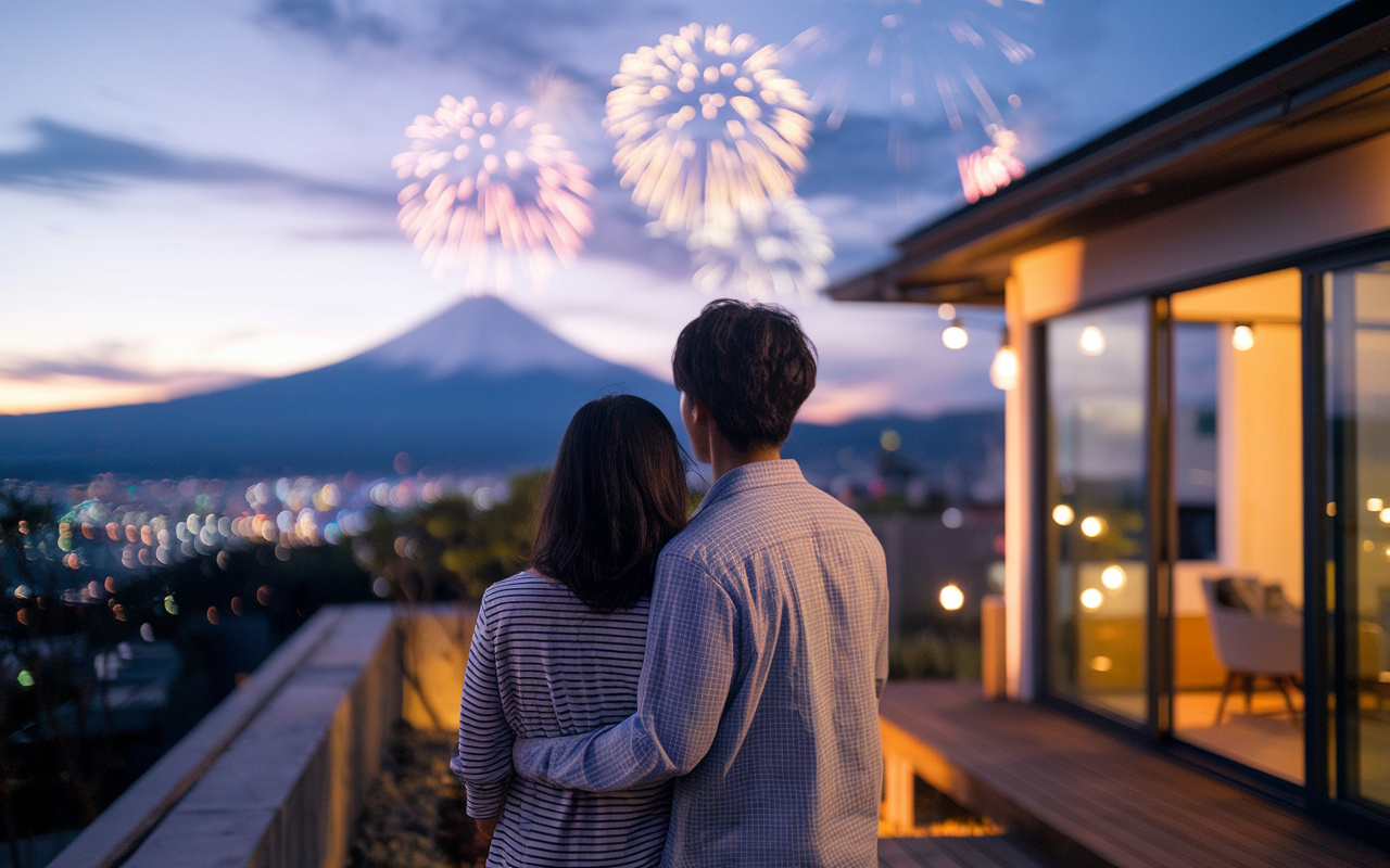 富士山の見える新築で夜景がきれいな家は？自宅で花火鑑賞やバー...の画像