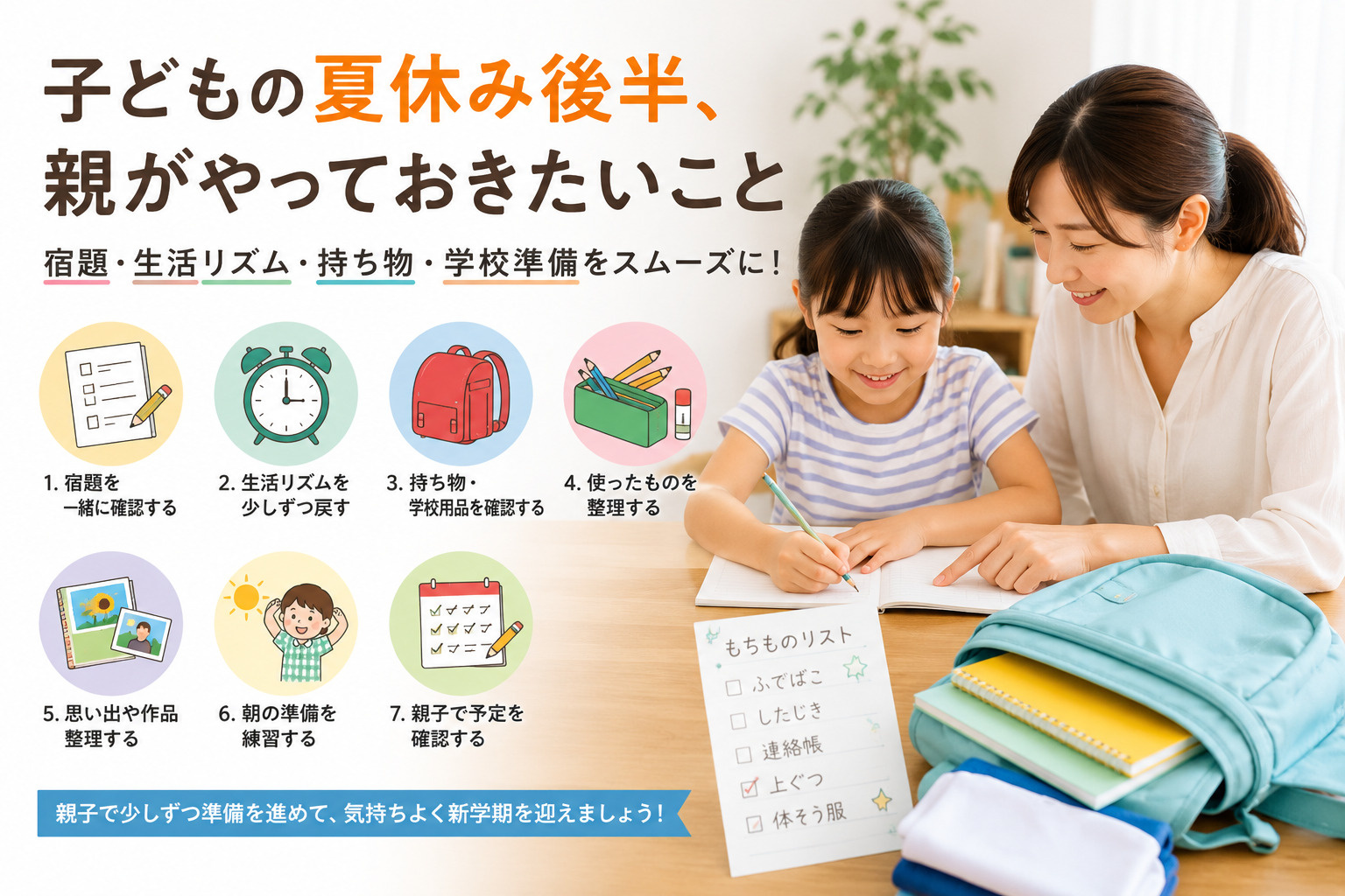 子どもの夏休み後半に親がやっておきたいこと7選｜宿題・生活リ...の画像