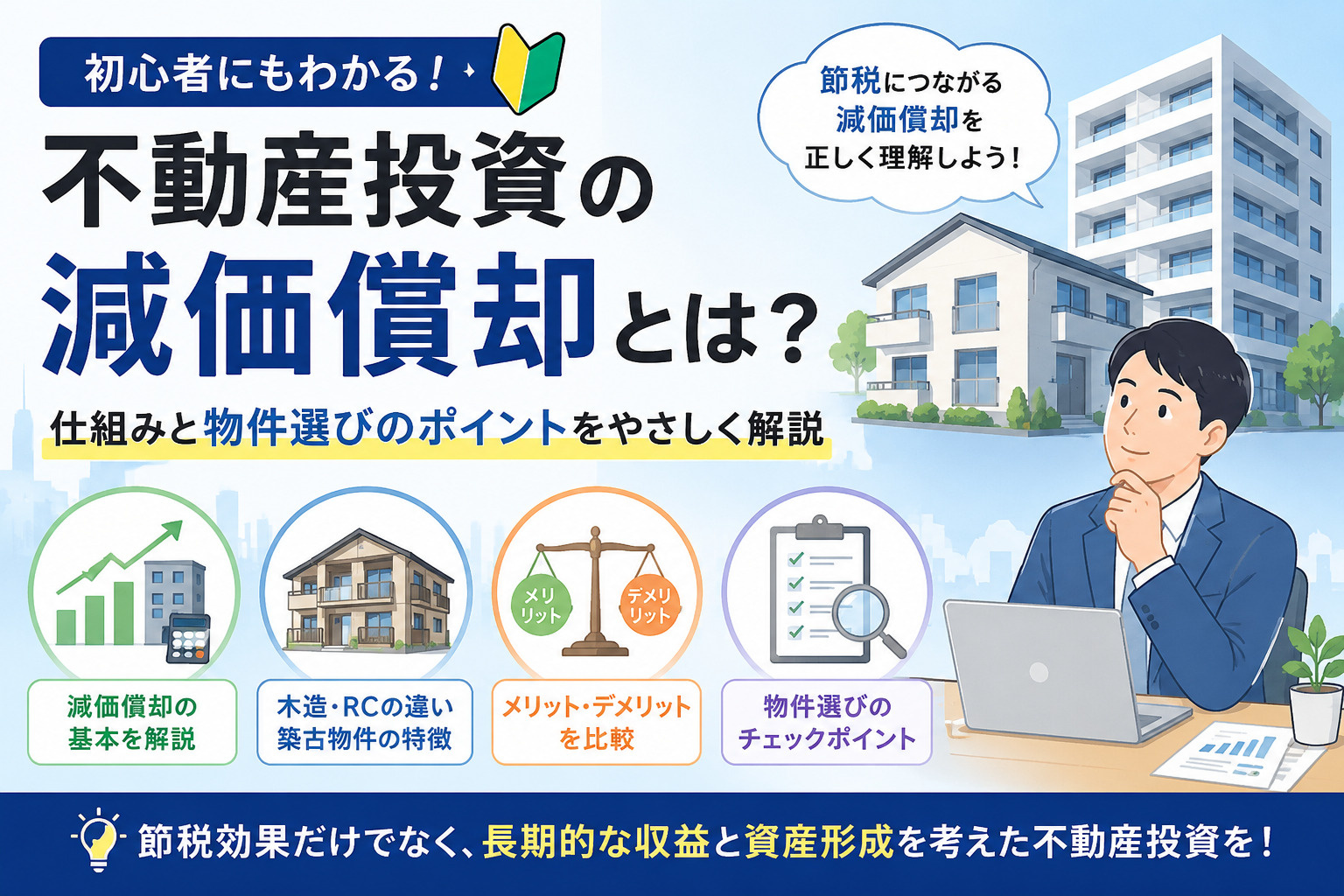 不動産投資の減価償却とは？初心者にもわかる仕組みと物件選びの画像
