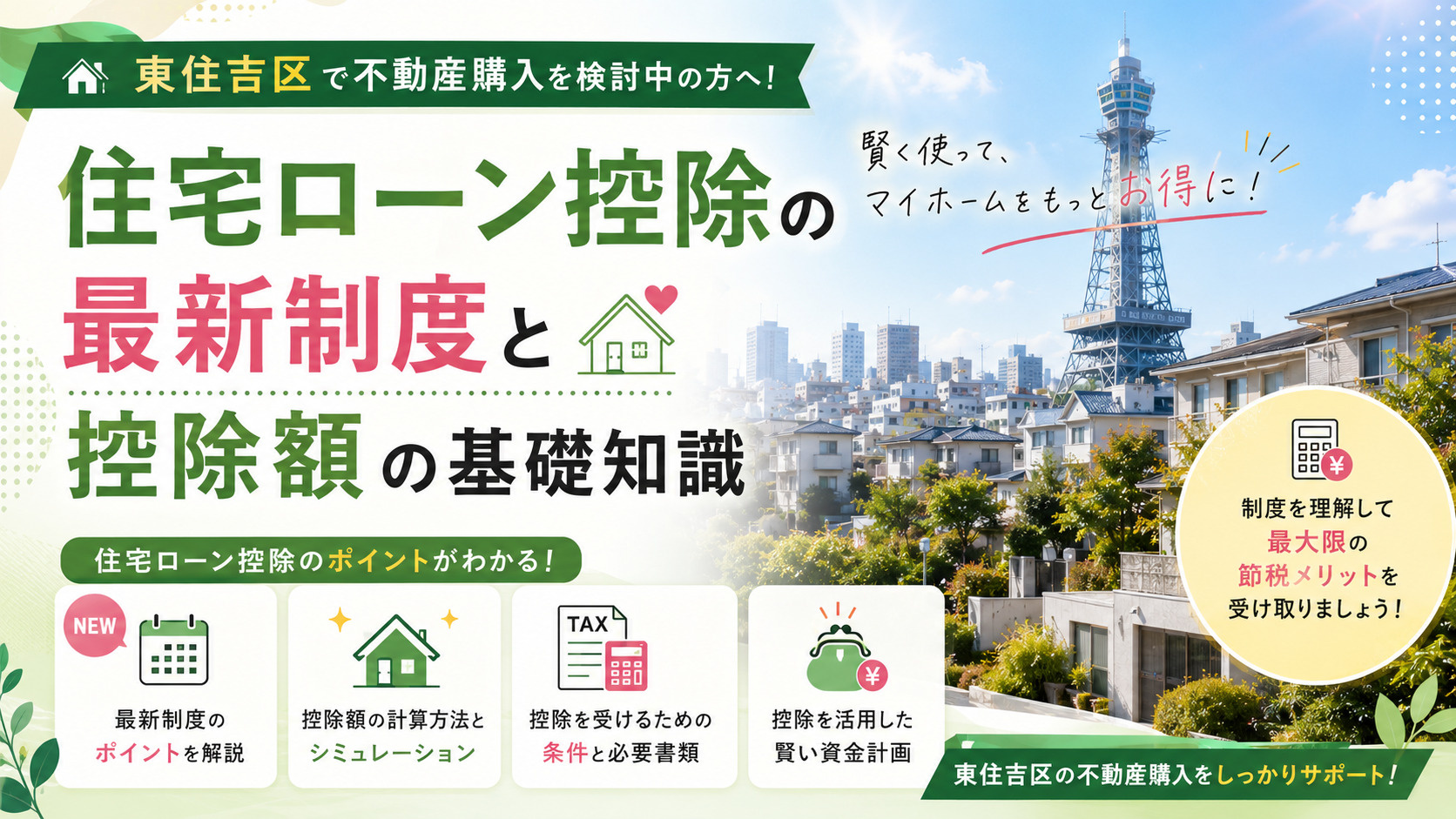 東住吉区で不動産購入を検討中の方へ！住宅ローン控除の最新制度...の画像