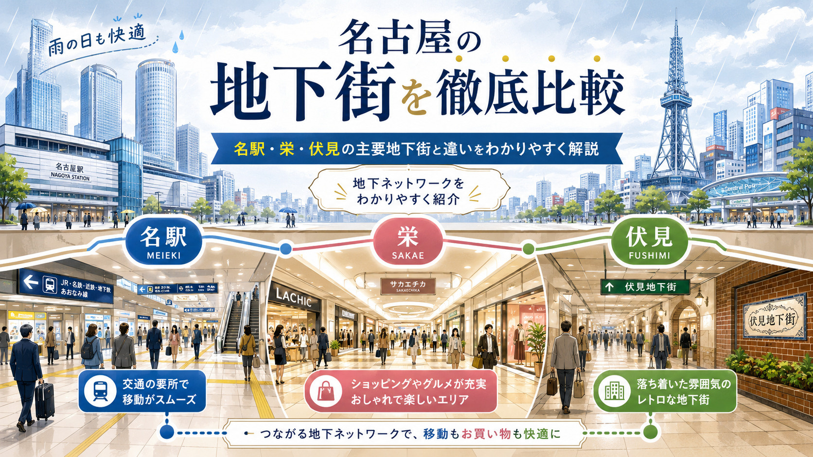名古屋の地下街を徹底比較｜名駅・栄・伏見の主要地下街と違いを...の画像