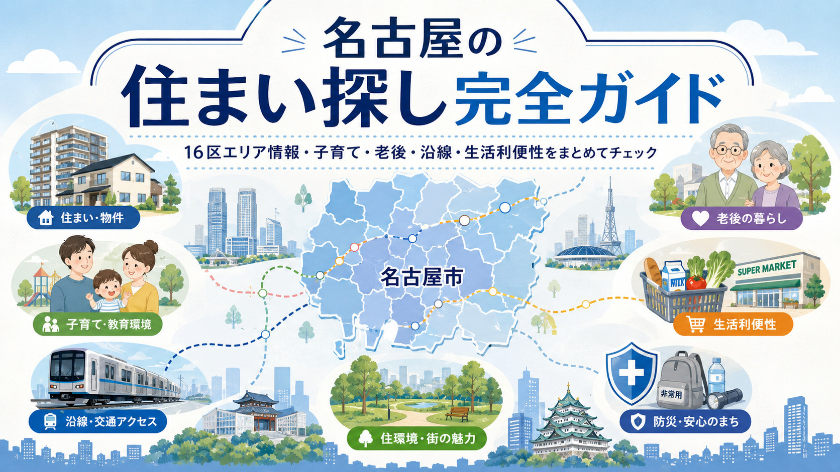 名古屋の住まい探し・エリア選び完全ガイド｜16区・沿線・子育...の画像