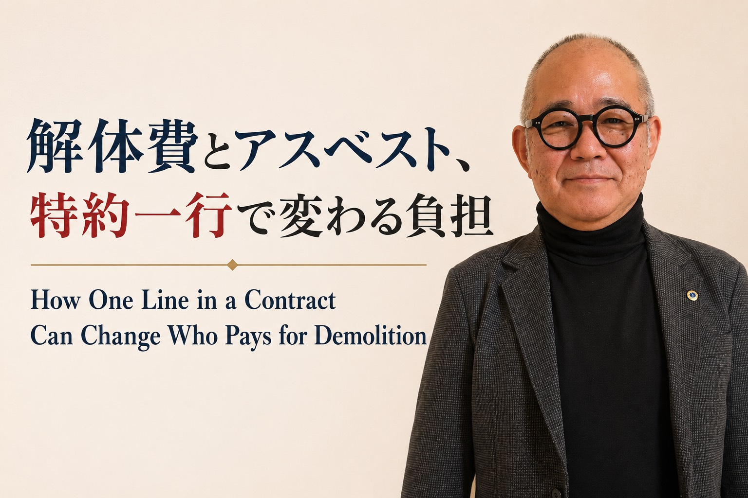2026年9月10日　解体費とアスベスト、特約一行で変わる負...の画像