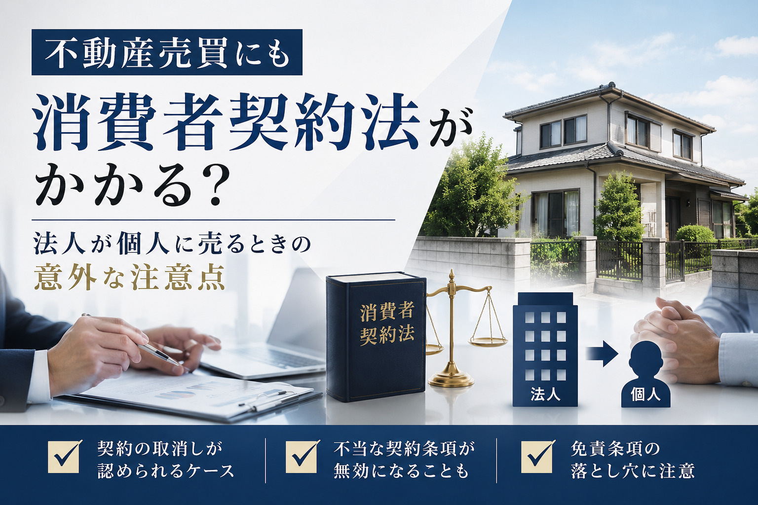 不動産売買にも消費者契約法がかかる？法人が個人に売るときの意...の画像