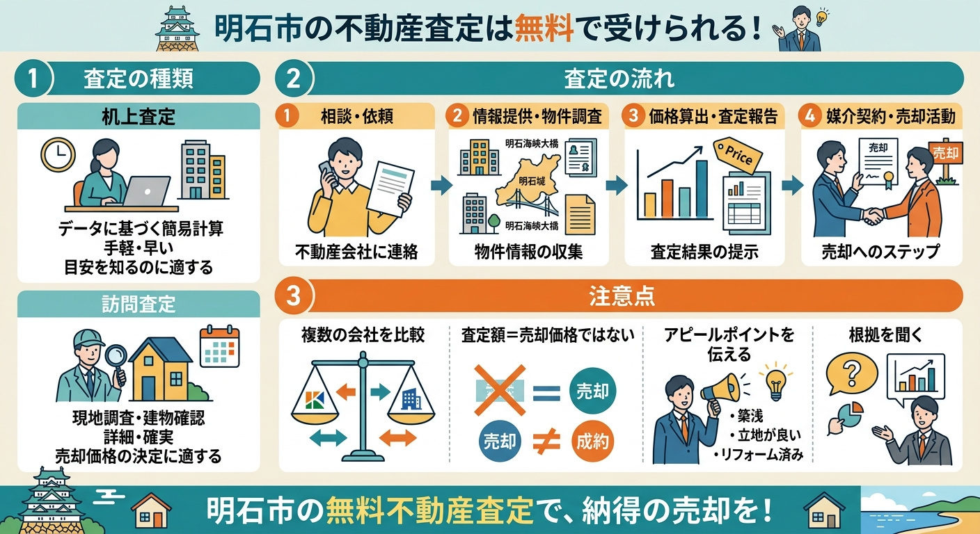明石市の不動産査定は無料で受けられる！ 査定の種類・流れ・注...の画像