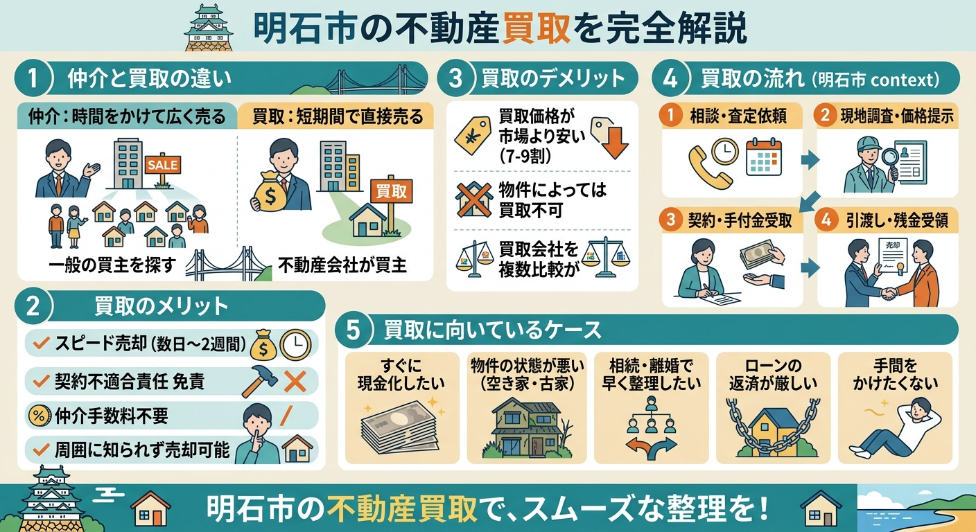 明石市の不動産買取を完全解説 仲介との違い・メリット・デメリ...の画像