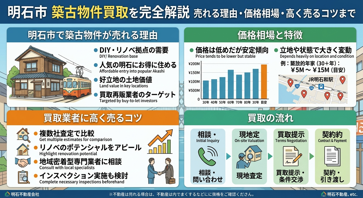 【明石市】築古物件は買取できる？価格相場・解体との比較・高く...の画像