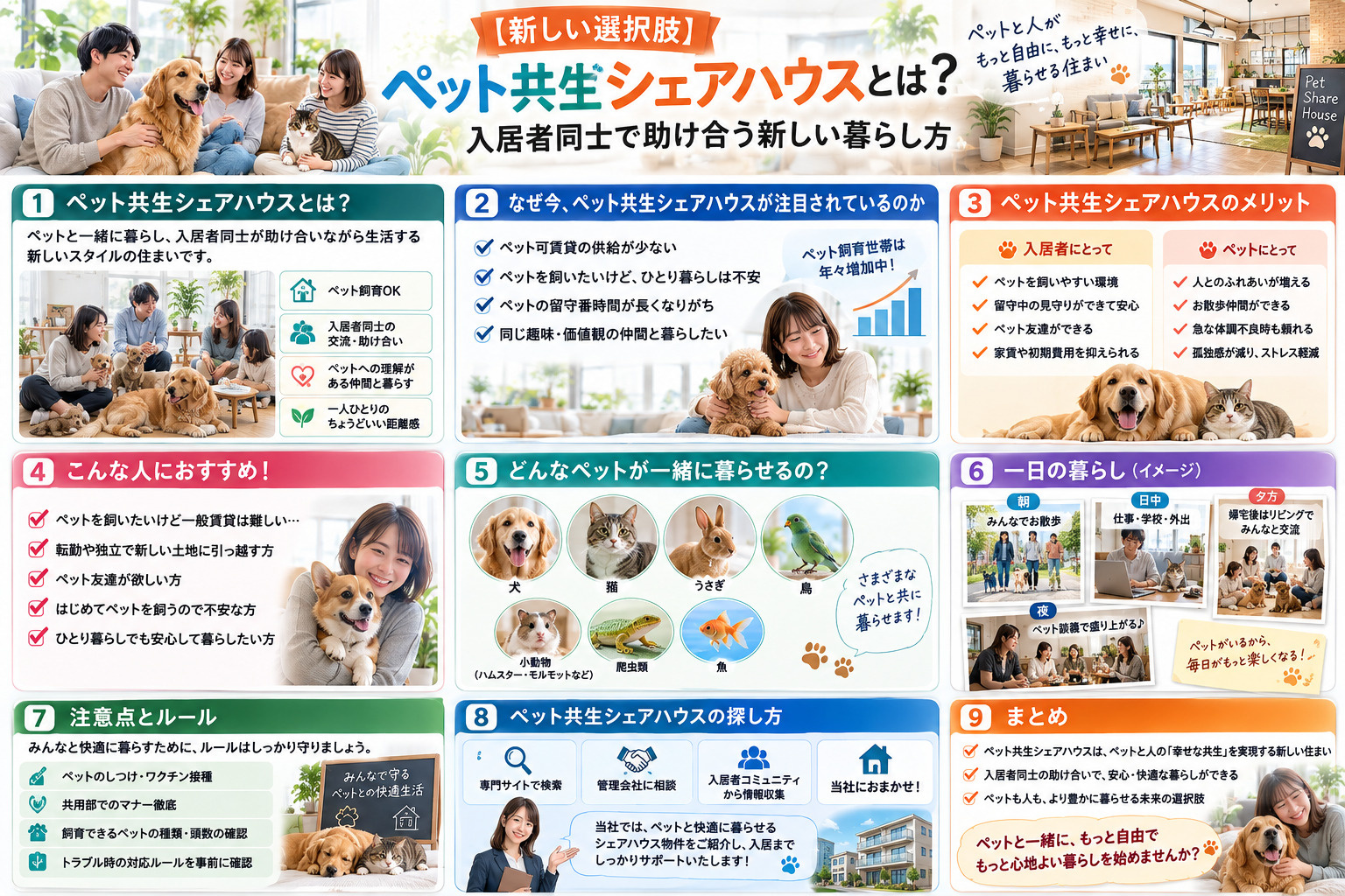【新しい選択肢】ペット共生シェアハウスとは？入居者同士で助け...の画像