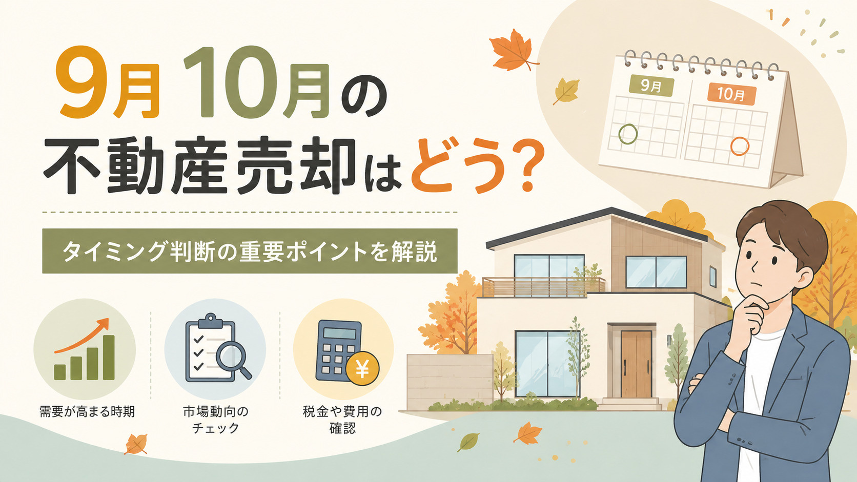 9月10月の不動産売却はどう？タイミング判断の重要ポイントを...の画像