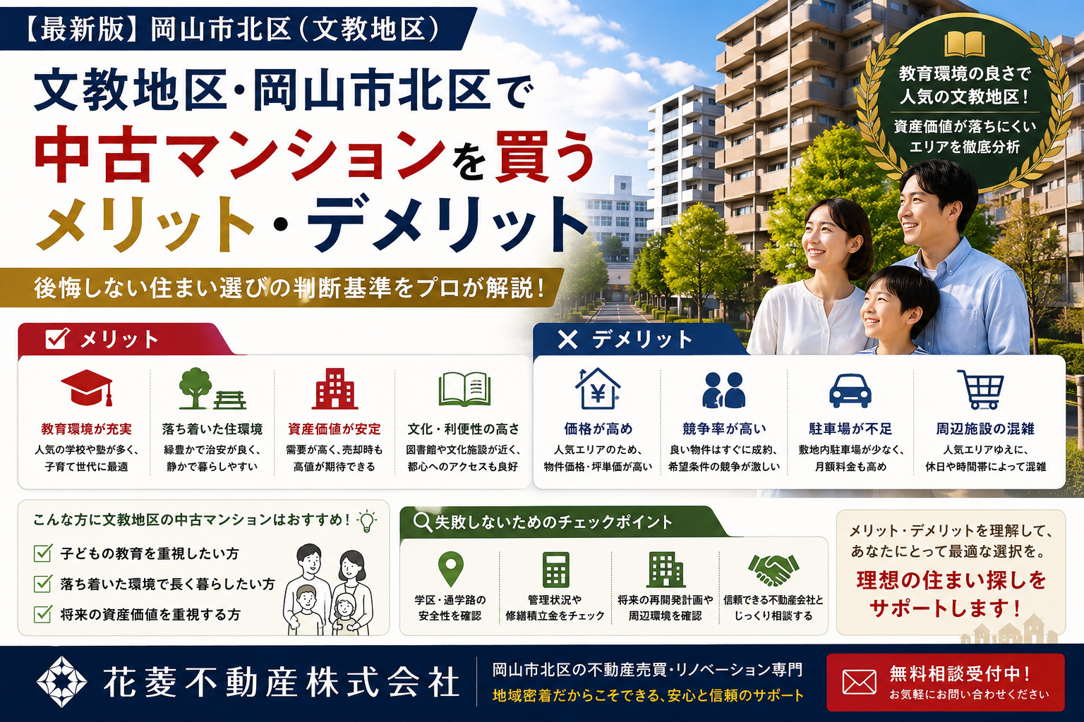 文教地区・岡山市北区で中古マンションを買うメリット・デメリッ...の画像