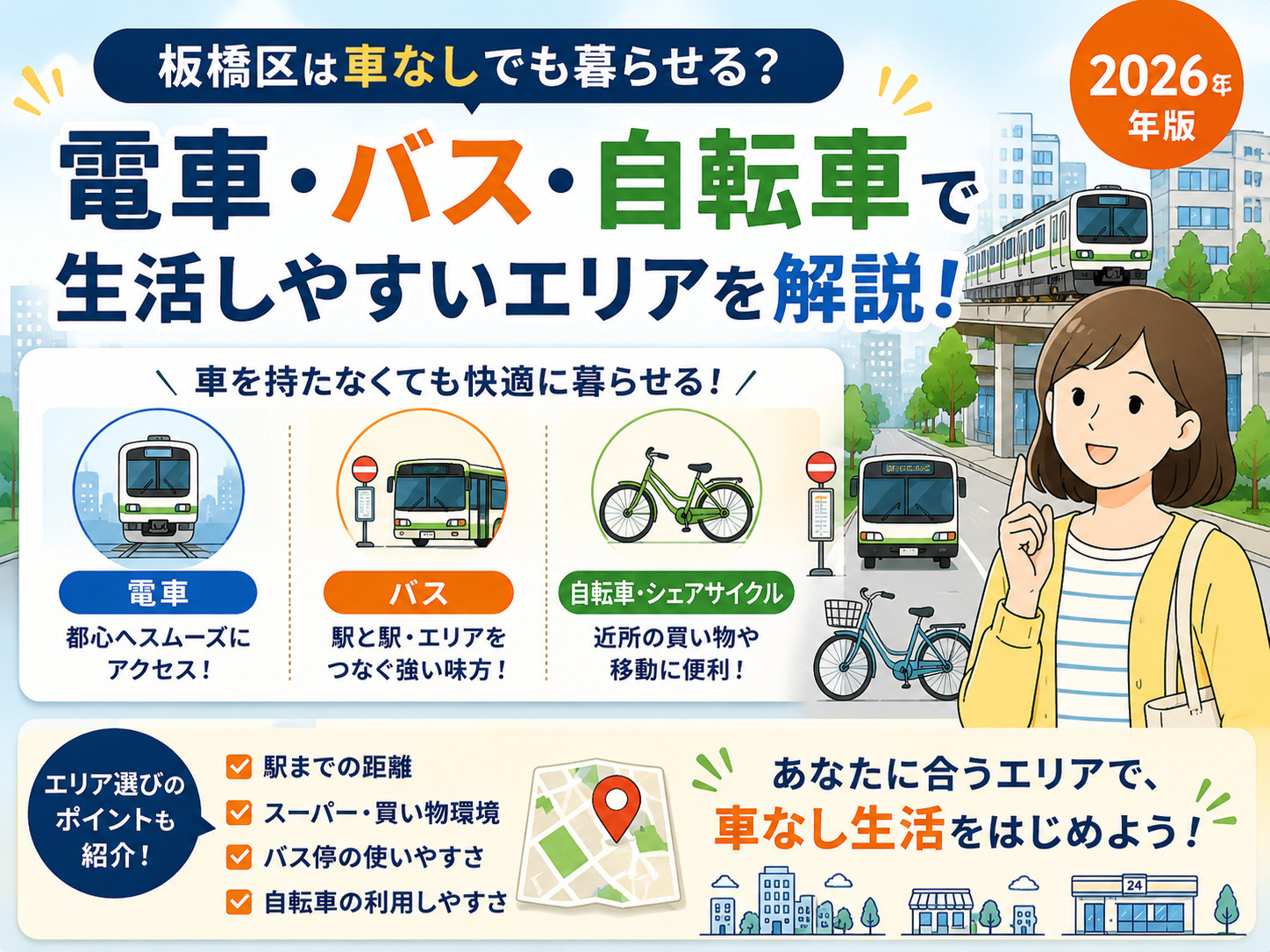 板橋区は車なしでも暮らせる？電車・バス・自転車で生活しやすい...の画像