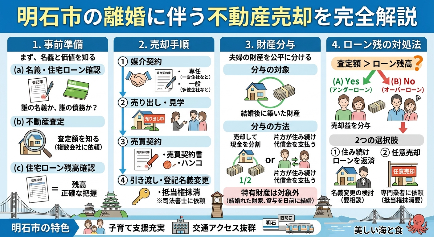 明石市の離婚に伴う不動産売却を完全解説｜財産分与・ローン残の...の画像