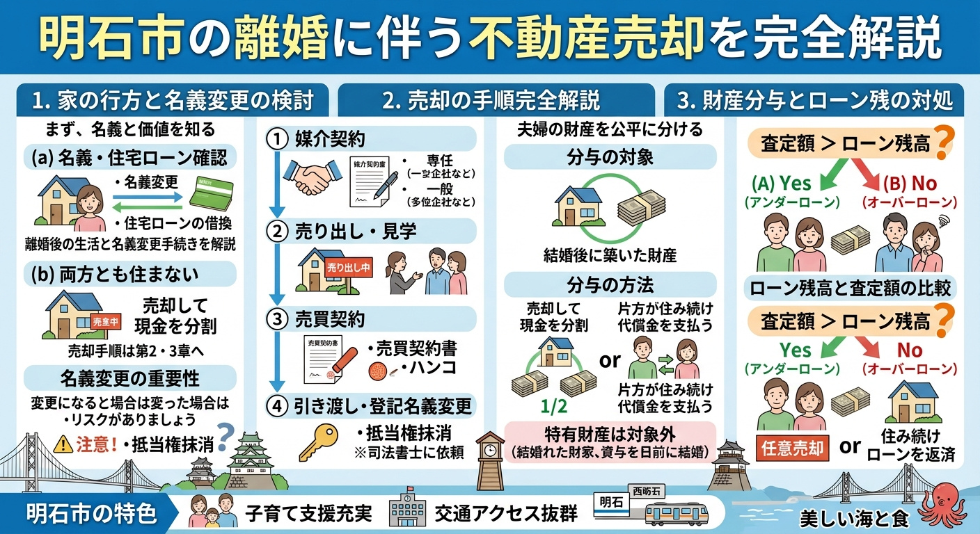 【明石市】財産分与で家はどう扱う？売却・住み続ける・計算方法...の画像