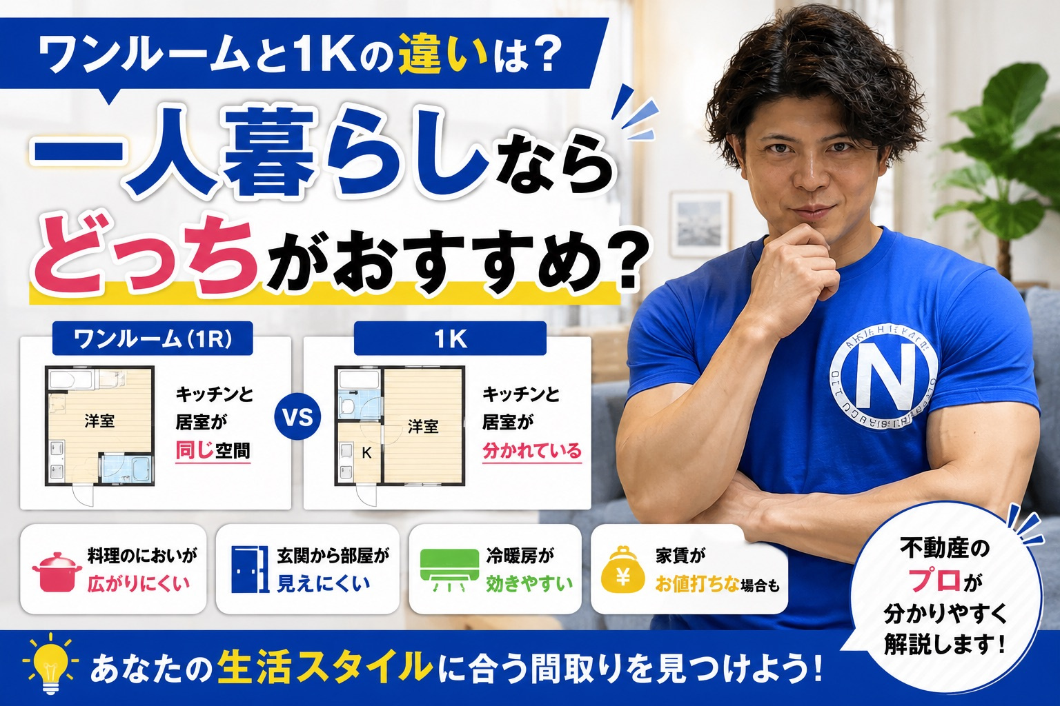 ワンルームと1Kの違いは？一人暮らしならどっちがおすすめ？の画像