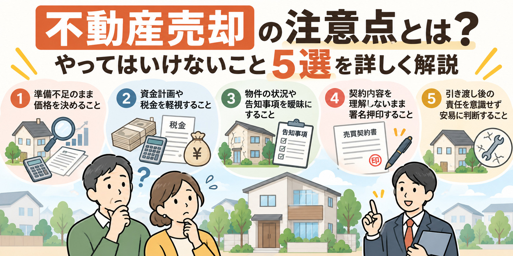 不動産売却の注意点とは？やってはいけないこと５選を詳しく解説...の画像