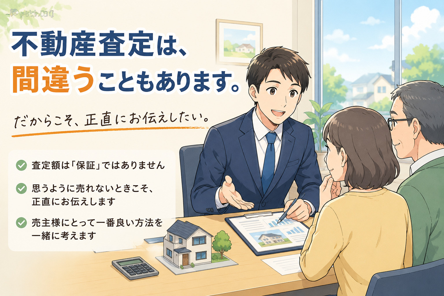 不動産査定は間違うこともあります。だからこそ正直にお伝えした...の画像