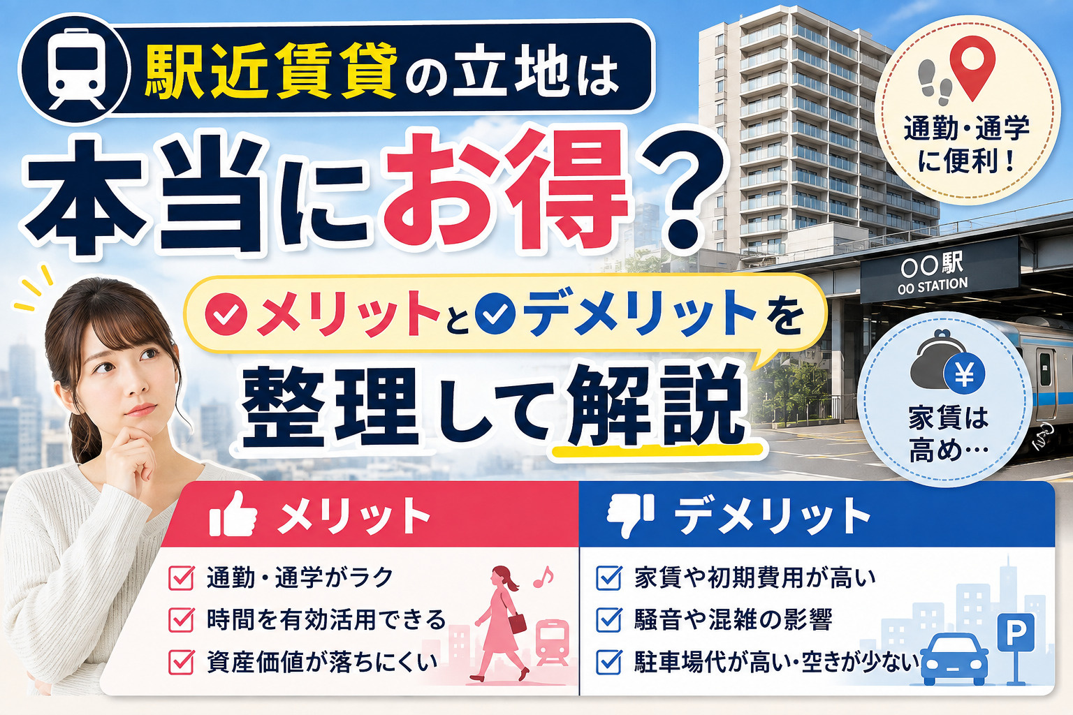 駅近賃貸の立地は本当にお得？メリットとデメリットを整理して解...の画像