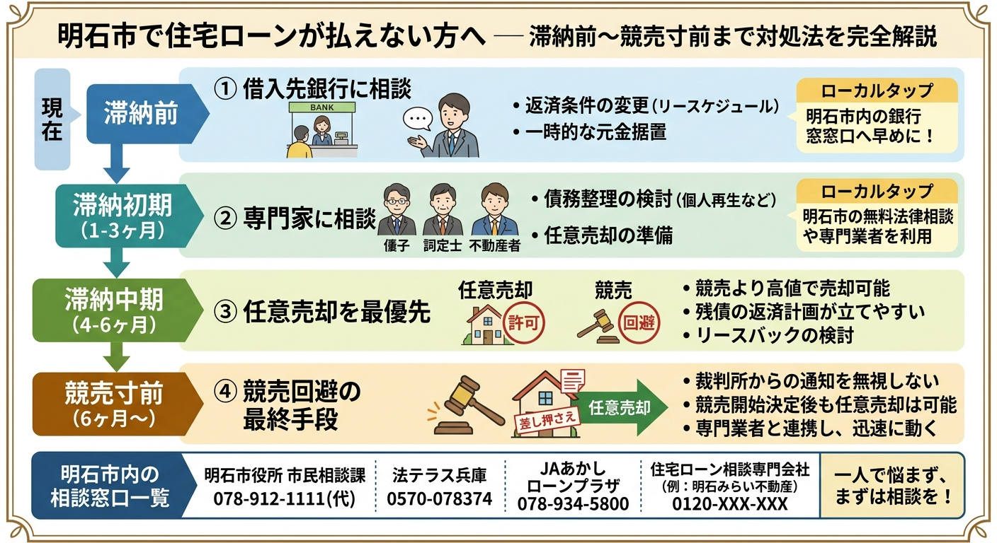 明石市で住宅ローンが払えない方へ｜段階別対処法・任意売却・競...の画像