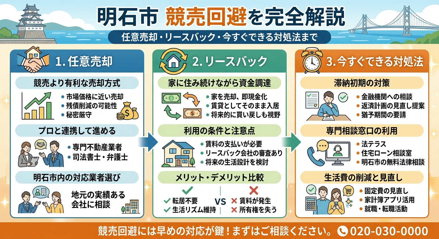 【明石市】競売を回避するには？任意売却・流れ・入札日前でも間...の画像