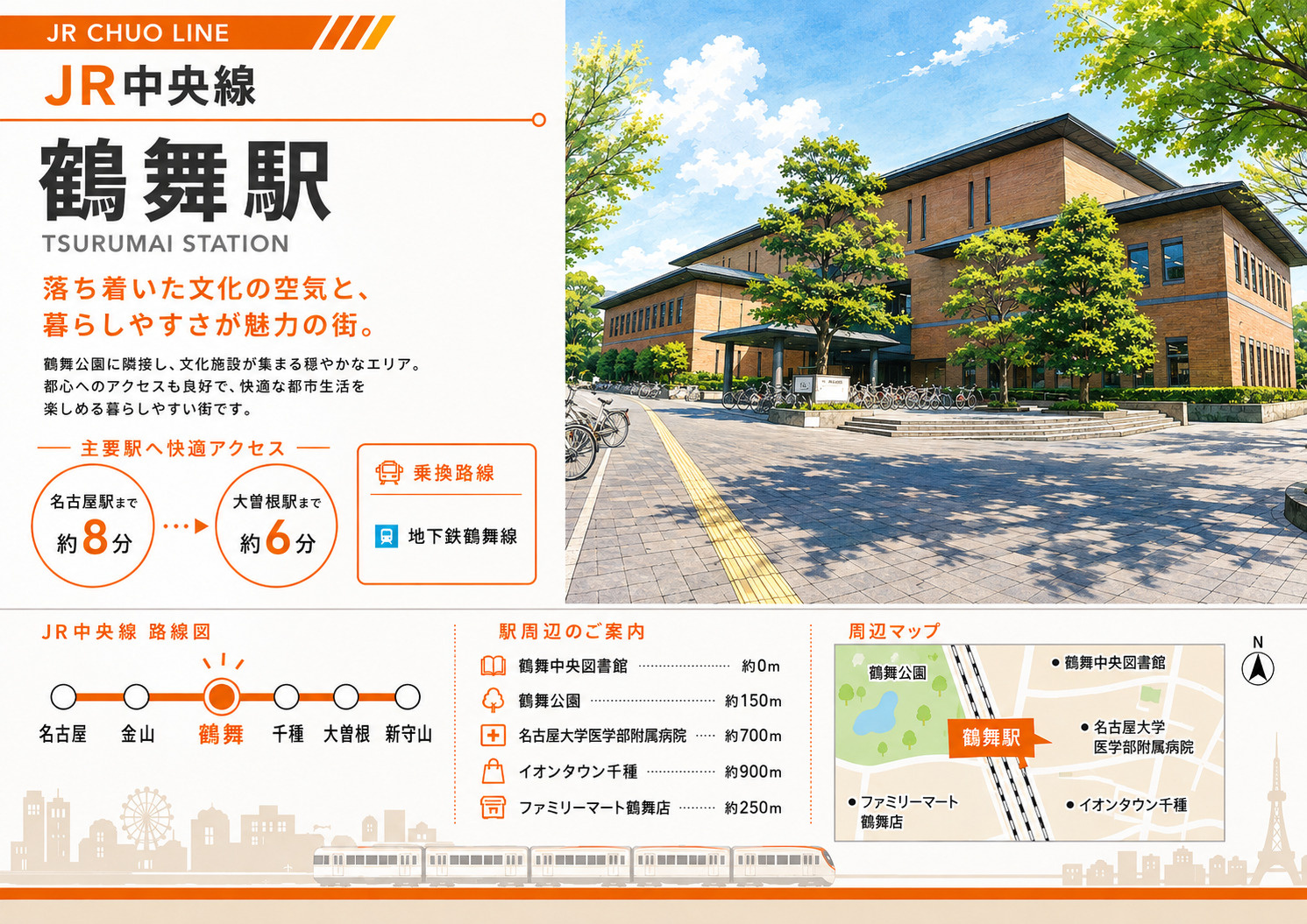 JR中央線「鶴舞駅」は住みやすい？鶴舞公園・2路線・買い物・...の画像