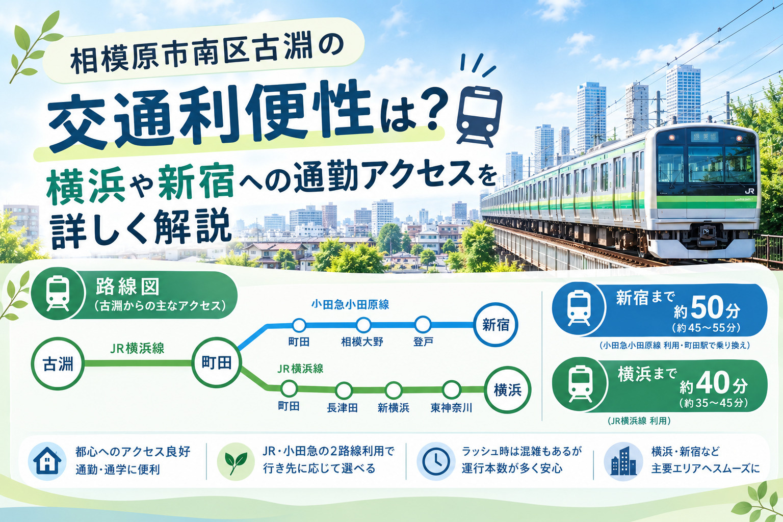 相模原市南区古淵の交通利便性は？横浜や新宿への通勤アクセスを...の画像