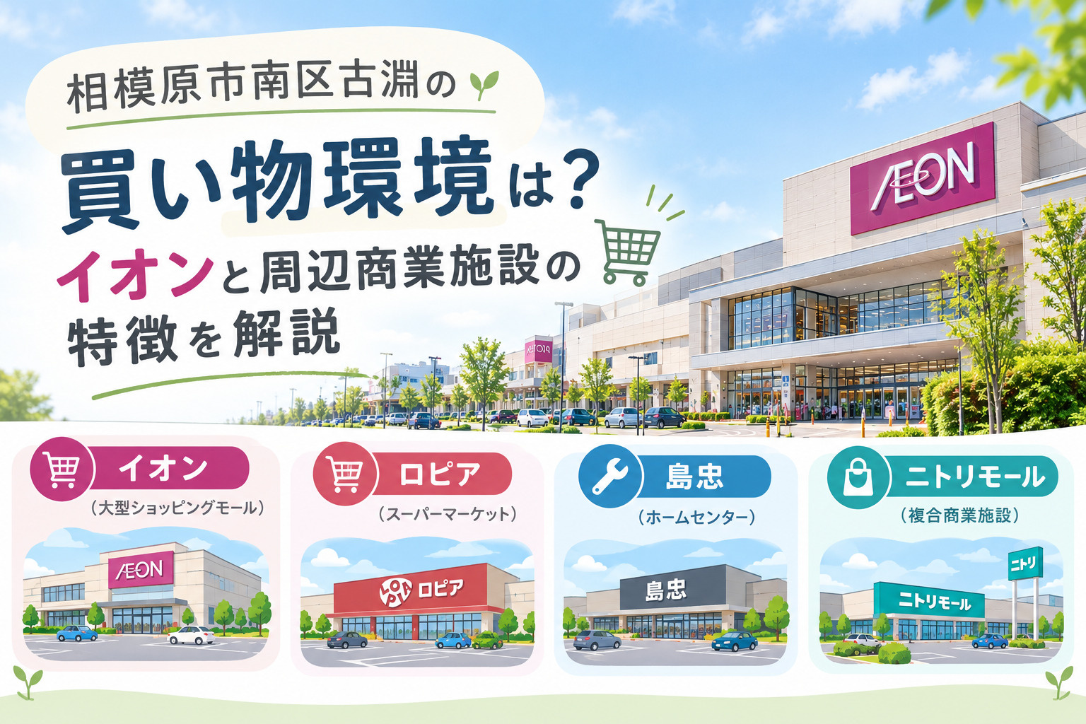 相模原市南区古淵の買い物環境は？イオンと周辺商業施設の特徴を...の画像