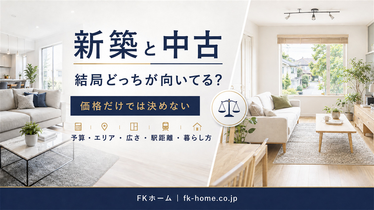 新築と中古、結局どっちが向いてる？価格だけでは決められない家...の画像