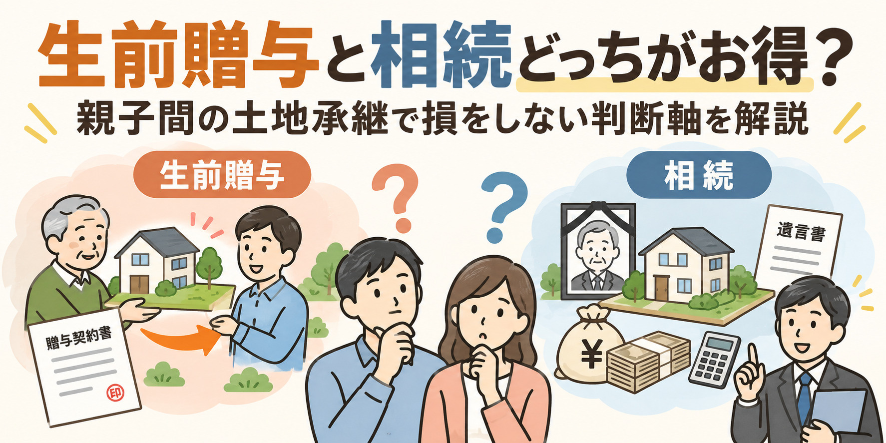 生前贈与と相続どっちがお得？親子間の土地承継で損をしない判断...の画像