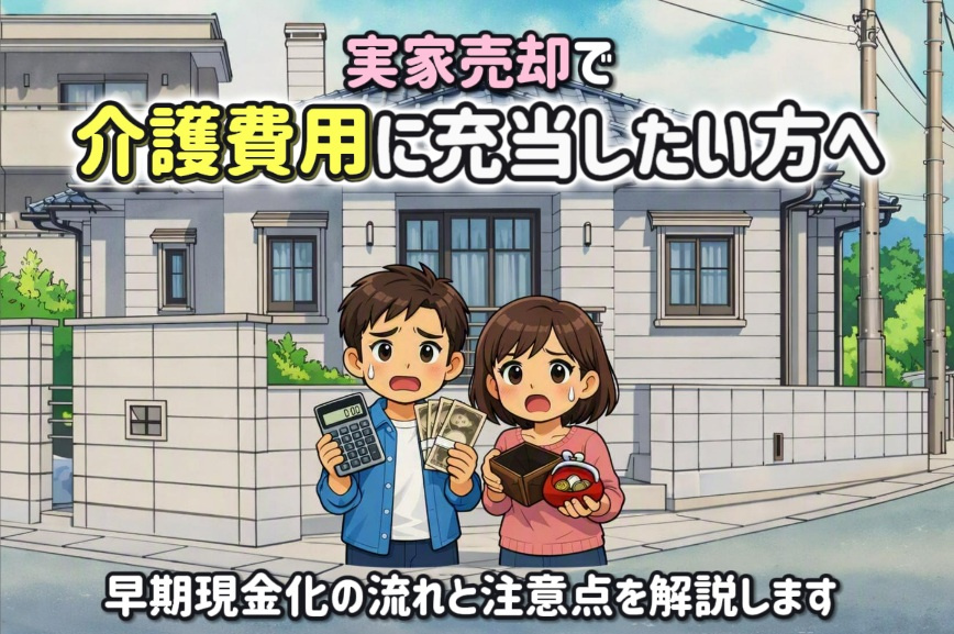 実家売却で介護費用に充当したい方へ早期現金化の流れと注意点を...の画像