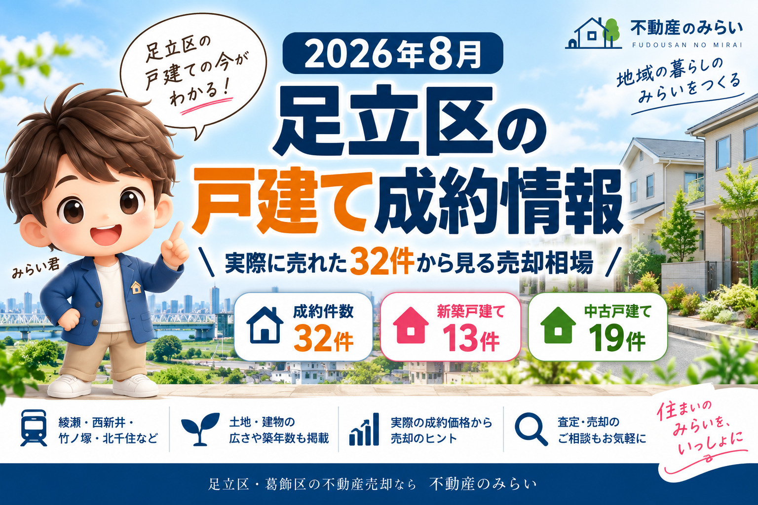 【2026年8月】足立区の戸建て成約情報｜実際に売れた32件...の画像