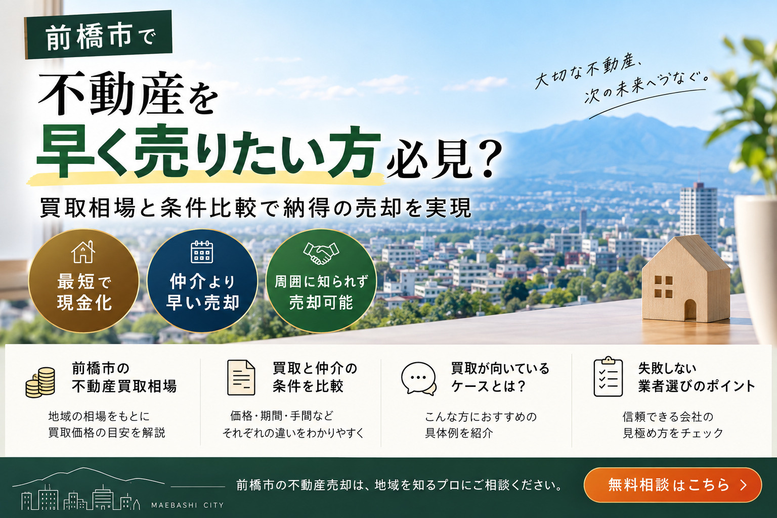 前橋市で不動産を早く売りたい方必見？買取相場と条件比較で納得...の画像