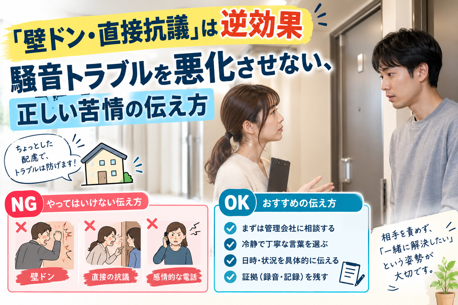 「壁ドン・直接抗議」は逆効果　　騒音トラブルを悪化させない、...の画像