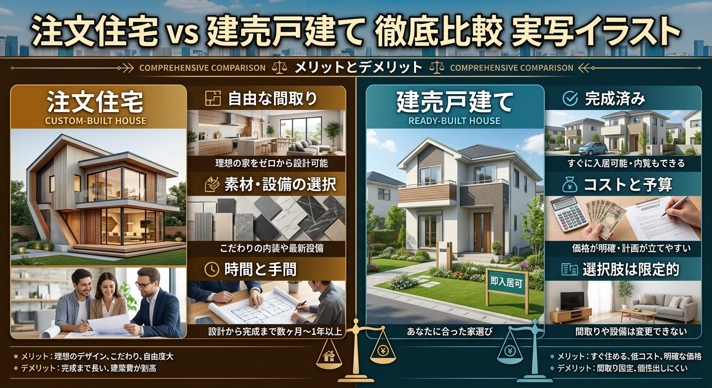【完全版】注文住宅 vs 建売戸建て！違い・メリット・デメリ...の画像