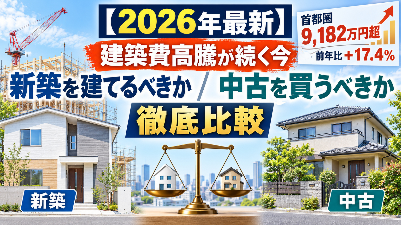 【2026年最新】建築費高騰が続く今、新築を建てるべきか中古...の画像