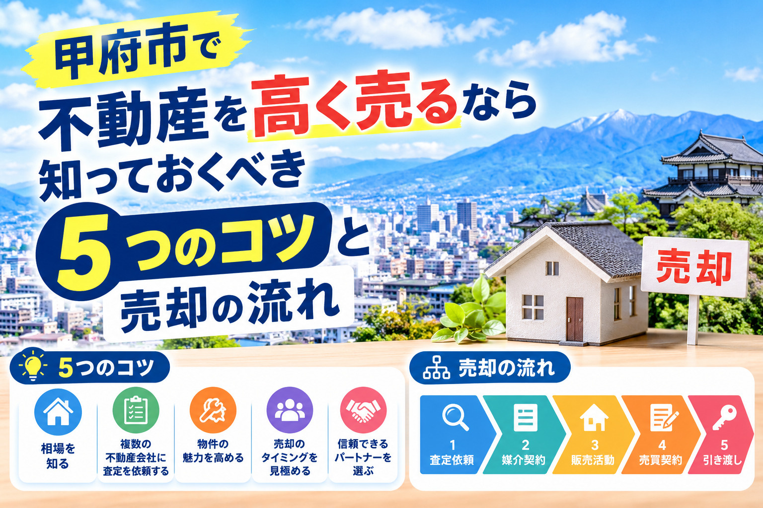 甲府市で不動産を高く売るなら知っておくべき「5つのコツ」と売...の画像