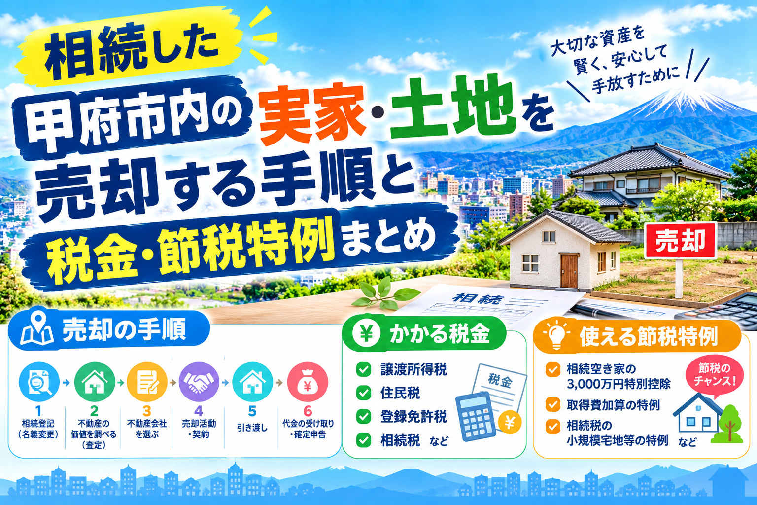 相続した甲府市内の実家・土地を売却する手順と税金・節税特例ま...の画像