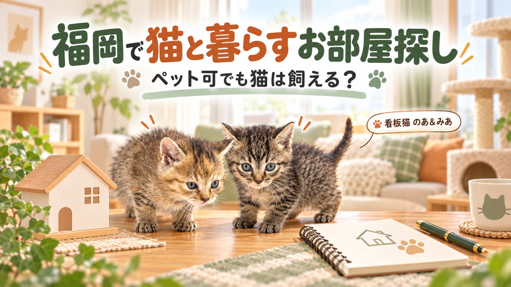 ペット可でも猫は飼える？福岡で猫可賃貸を探す5つの確認ポイン...の画像