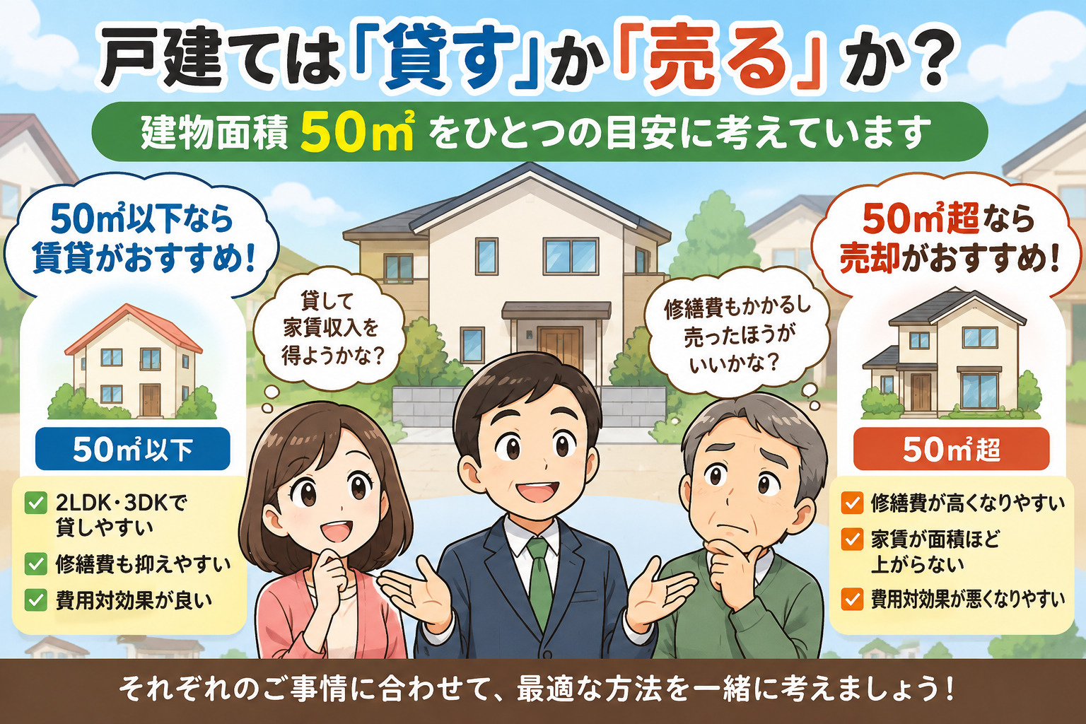 戸建ては「貸す」か「売る」か？50㎡をひとつの目安に考えてい...の画像