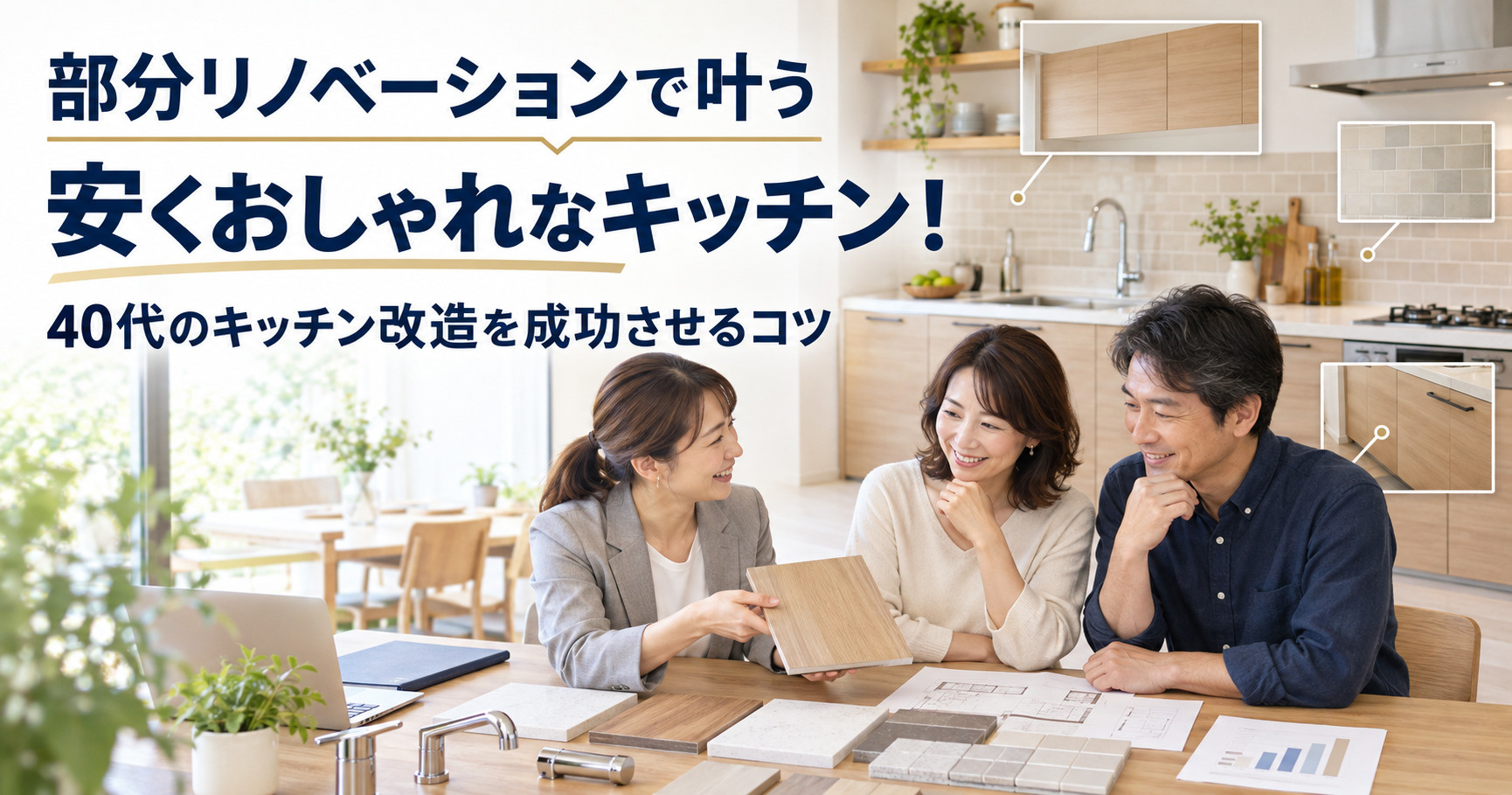 部分リノベーションで叶う安くおしゃれなキッチン！40代のキッ...の画像