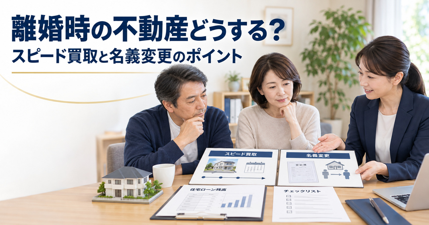 離婚時の不動産どうする？スピード買取と名義変更のポイントの画像