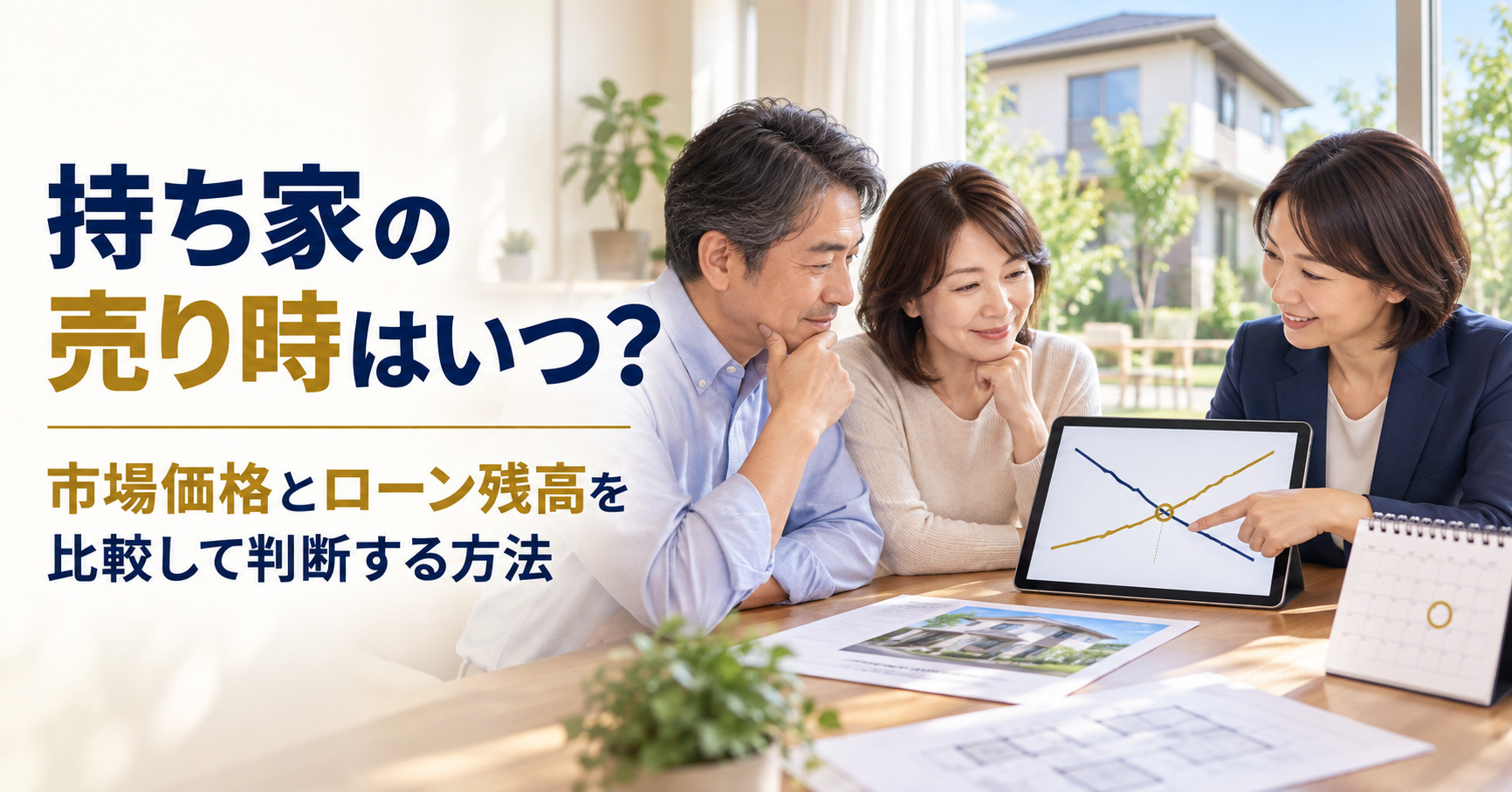 持ち家の売り時はいつ？市場価格とローン残高を比較して判断する...の画像