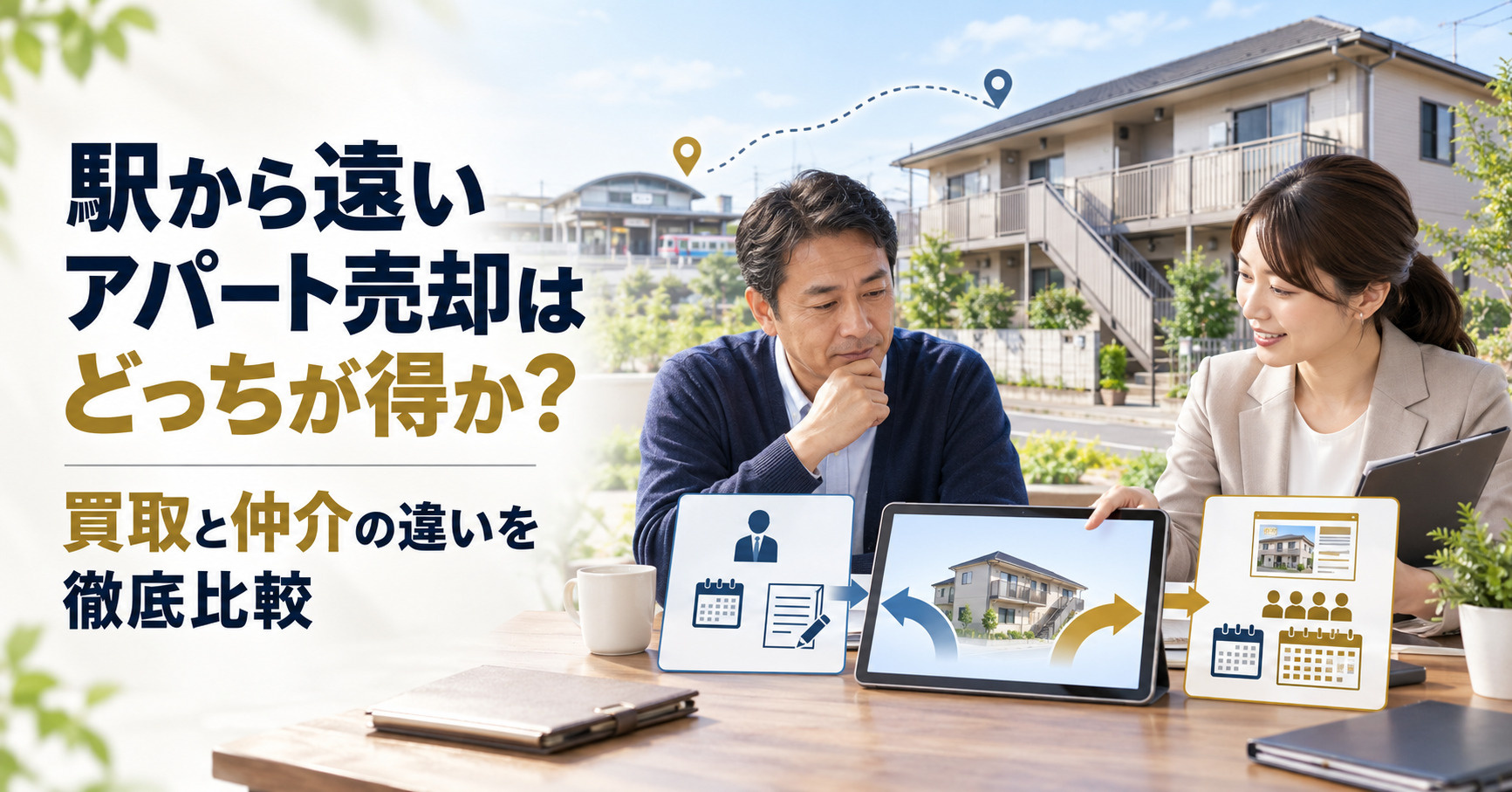 駅から遠いアパート売却はどっちが得か？買取と仲介の違いを徹底...の画像