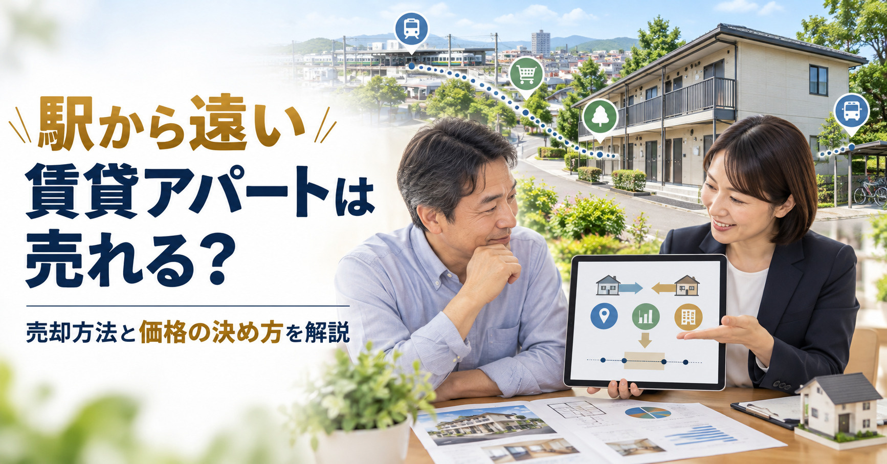 駅から遠い賃貸アパートは売れる？売却方法と価格の決め方を解説...の画像
