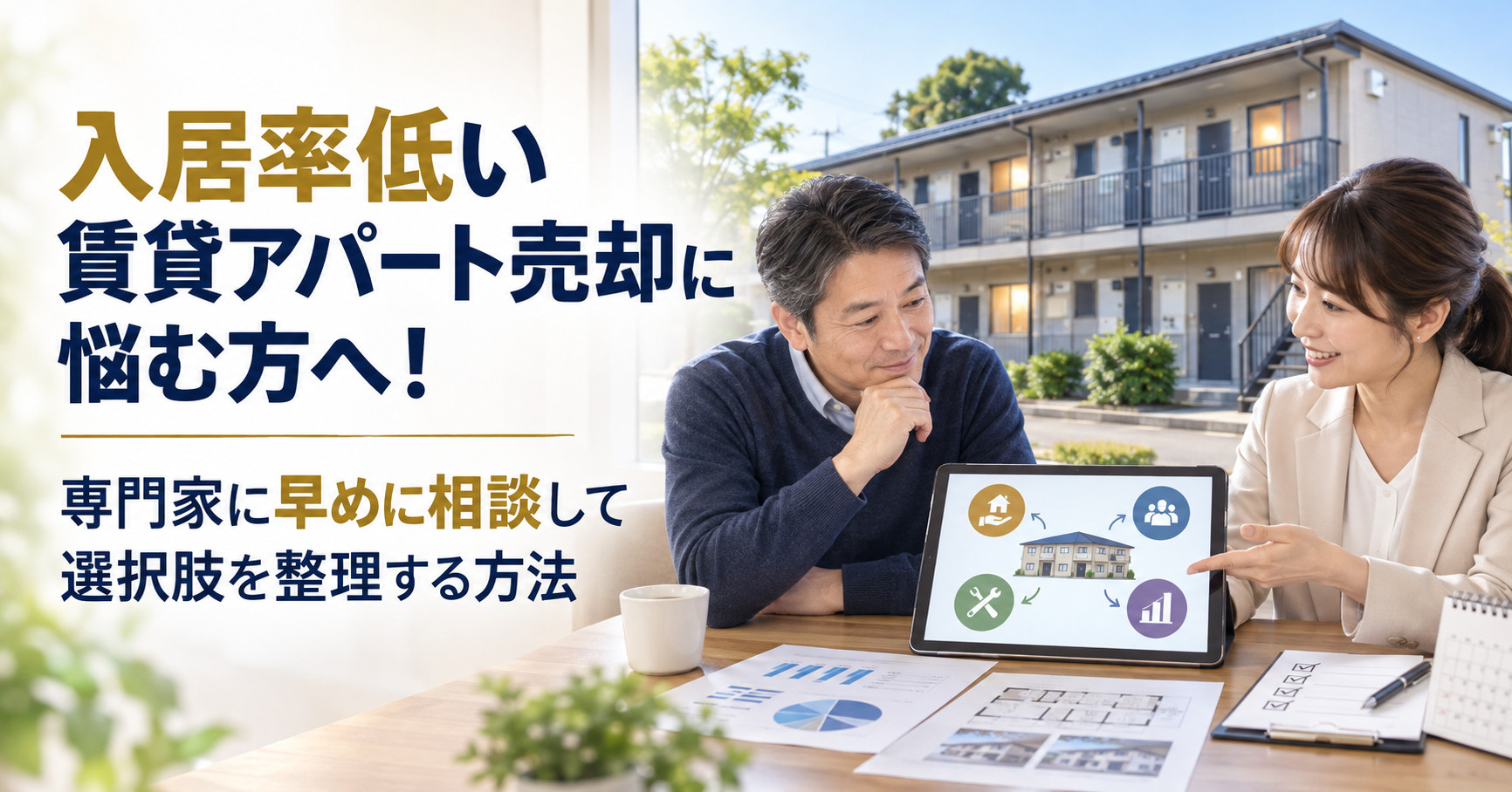 入居率低い賃貸アパート売却に悩む方へ！専門家に早めに相談して...の画像