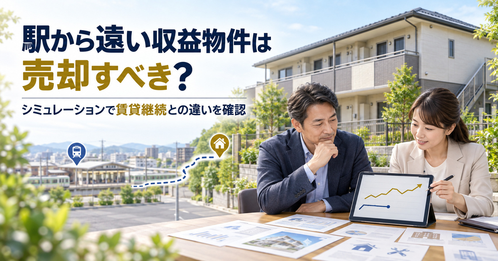駅から遠い収益物件は売却すべき？シミュレーションで賃貸継続と...の画像