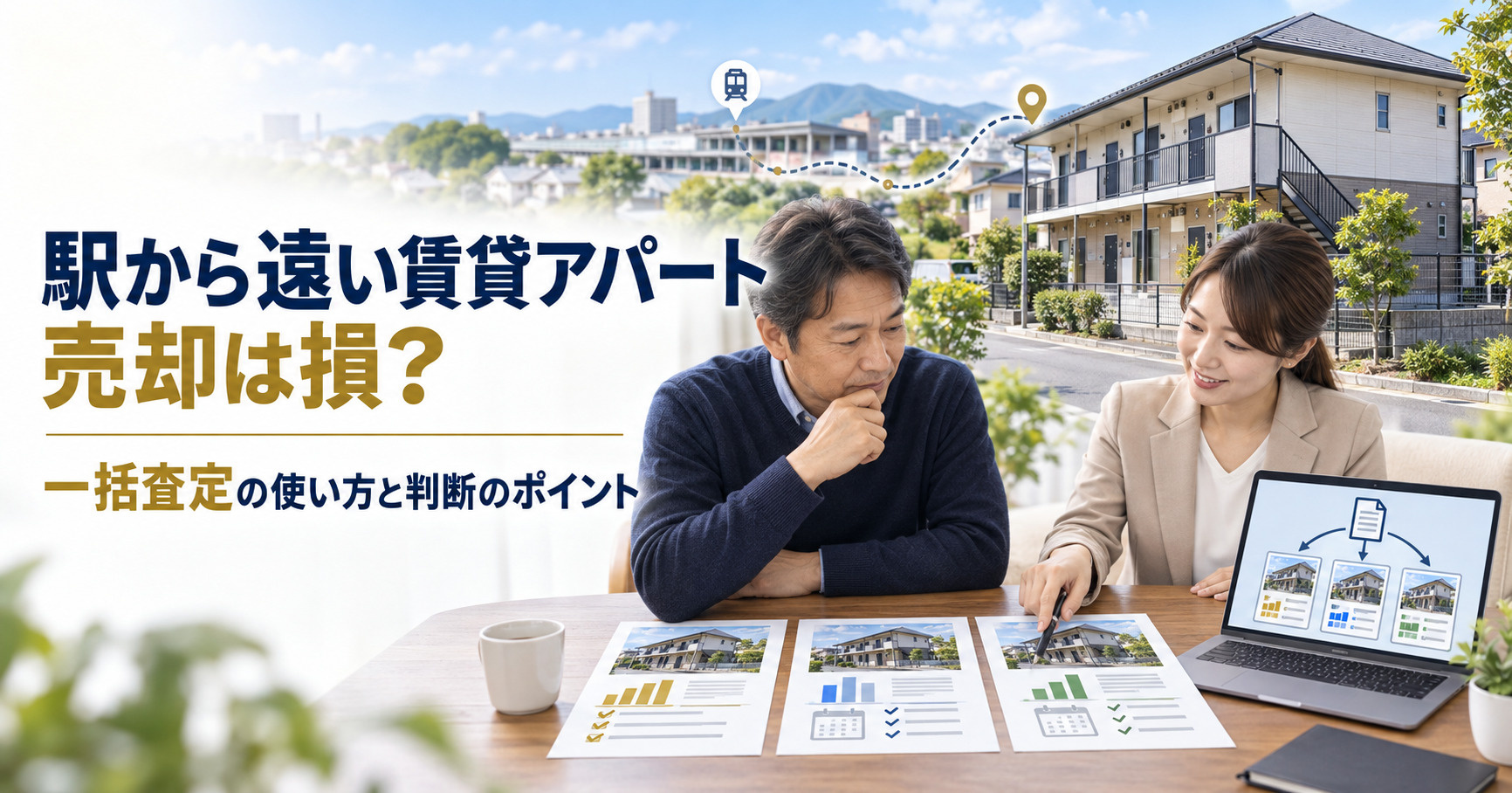 駅から遠い賃貸アパート売却は損？一括査定の使い方と判断のポイ...の画像
